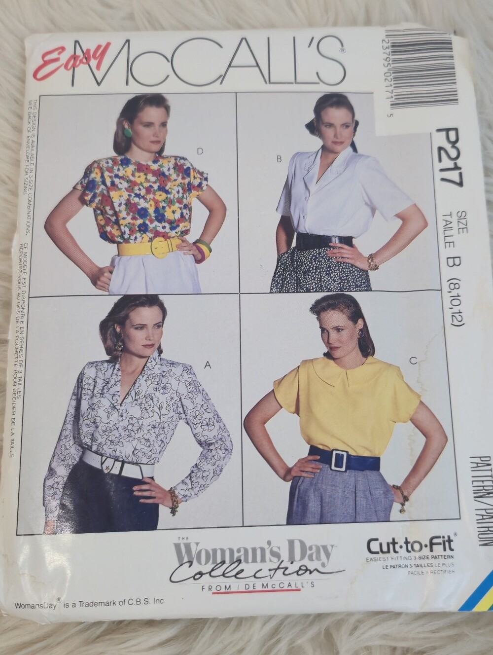 McCall's Vintage Easy Blouse Sewing Pattern P217/4675